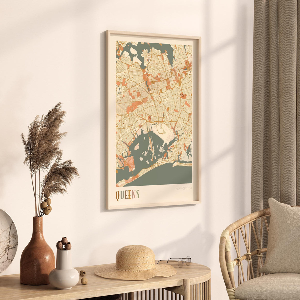 queens, new york map poster - image 2