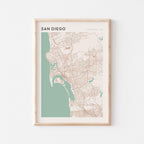 san diego, california map poster - image 1