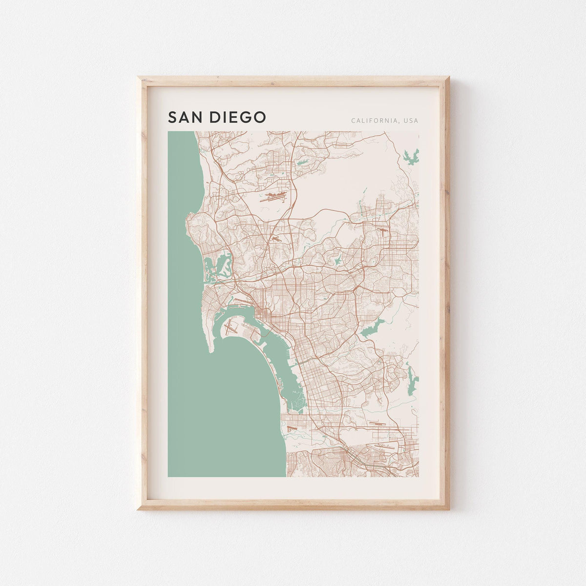 san diego, california map poster - image 1
