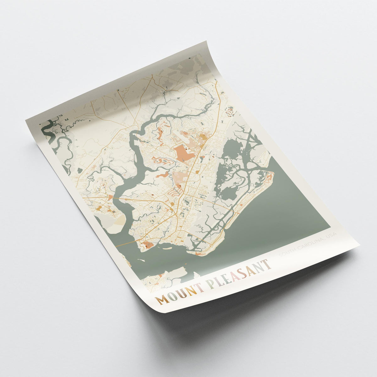 mount pleasant, south carolina map poster - image 4