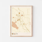 willits, california map poster - image 1