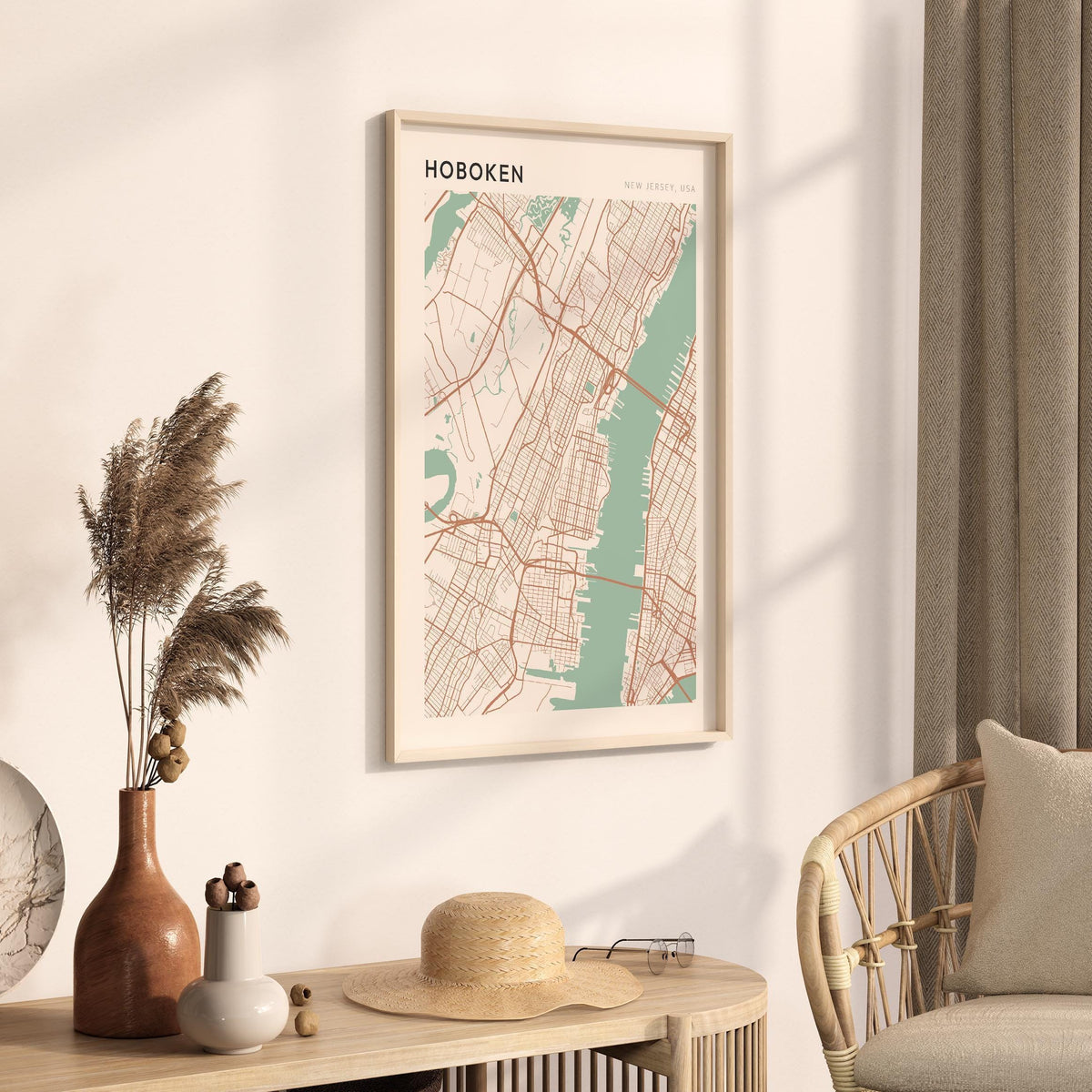 hoboken, new jersey map poster - image 2