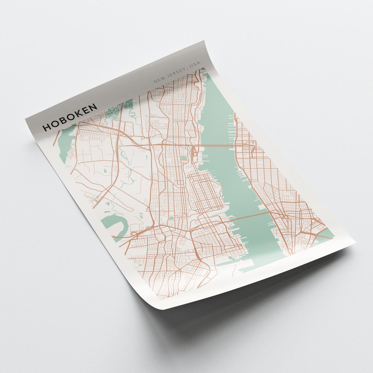 hoboken, new jersey map poster - image 4