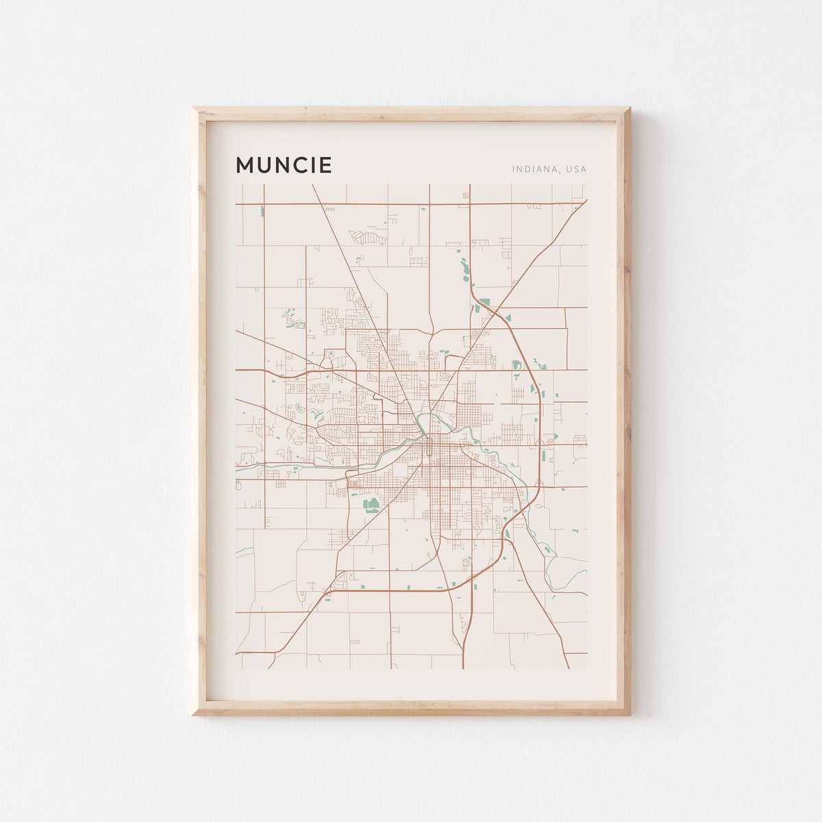muncie, indiana map poster - image 1