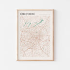 greensboro, north carolina map poster - image 1