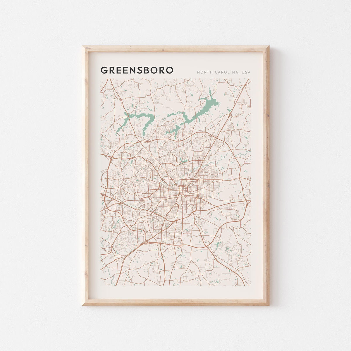 greensboro, north carolina map poster - image 1