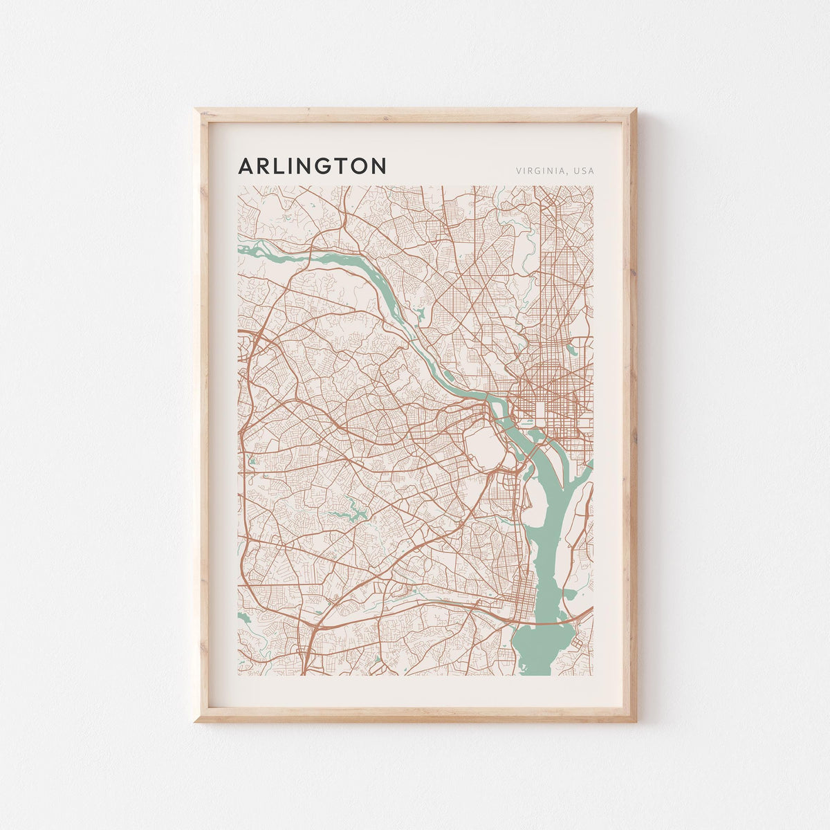 arlington, virginia map poster - image 1