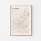 nashville, tennessee map poster - image 1