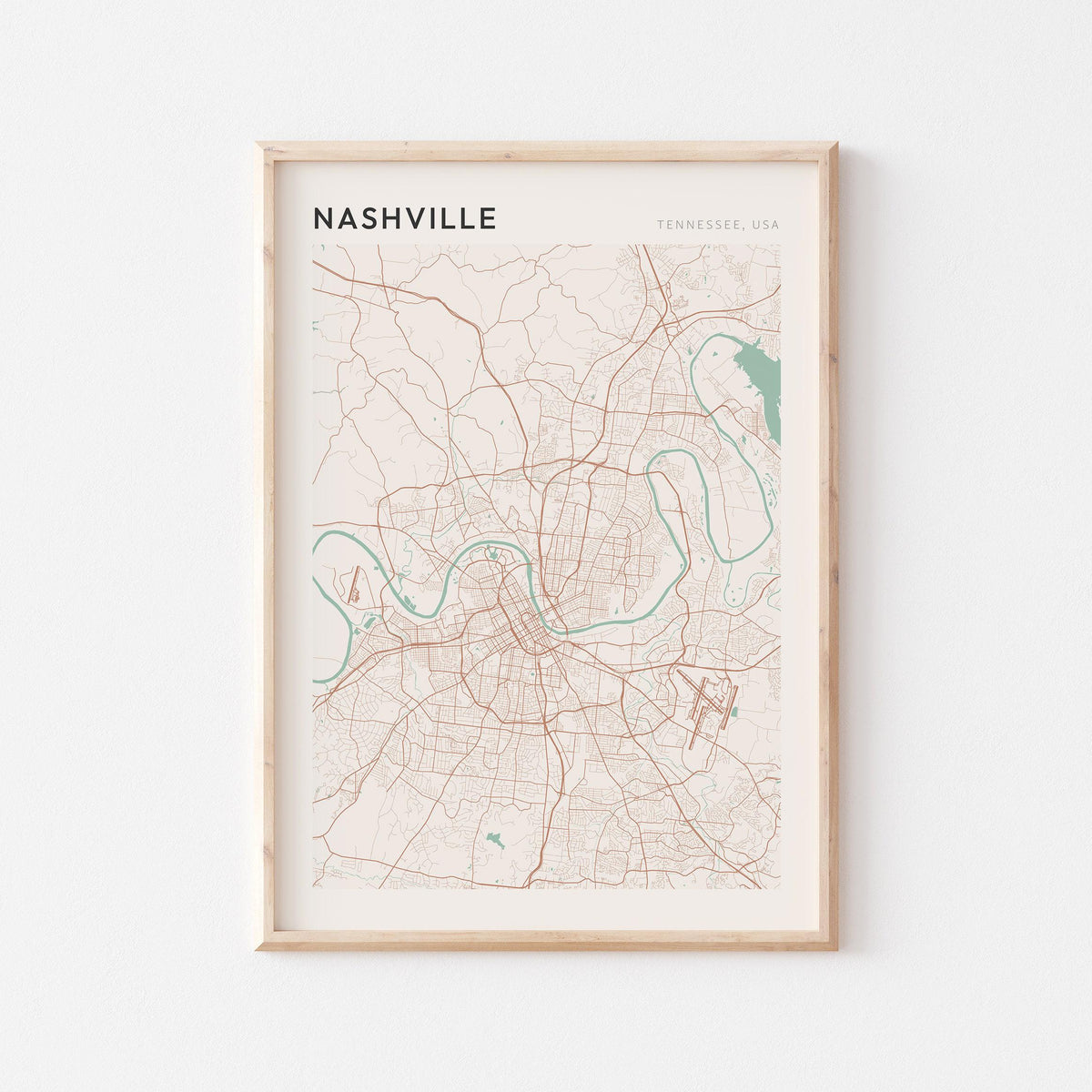 nashville, tennessee map poster - image 1