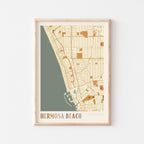 hermosa beach, california map poster - image 1