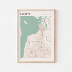 everett, washington map poster - image 1