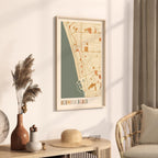 hermosa beach, california map poster - image 2
