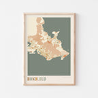 honolulu, hawaii map poster - image 1