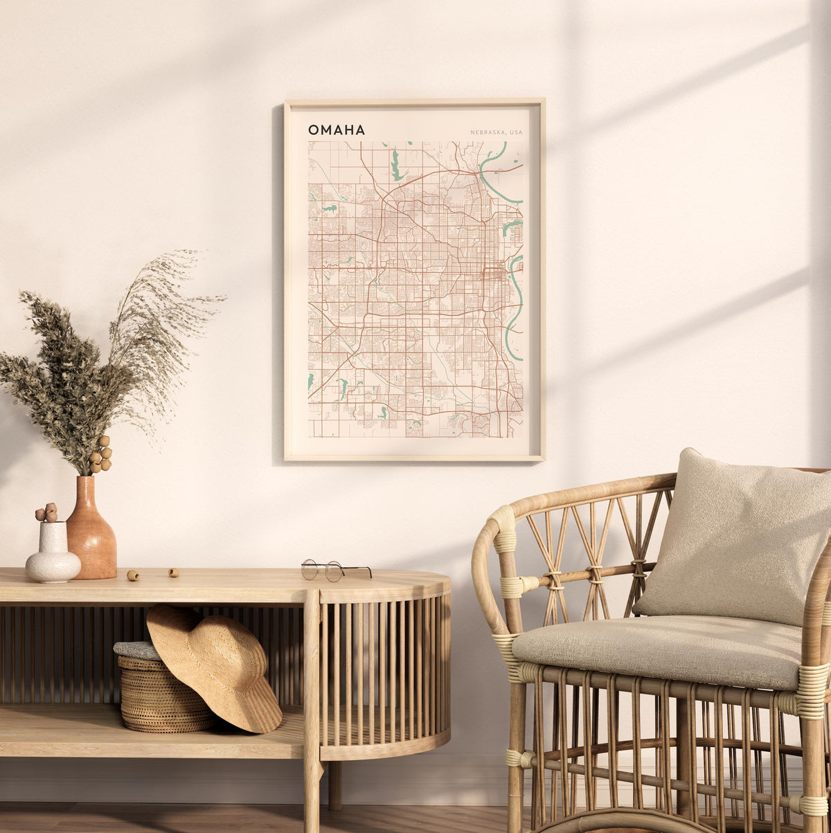 omaha, nebraska map poster - image 3