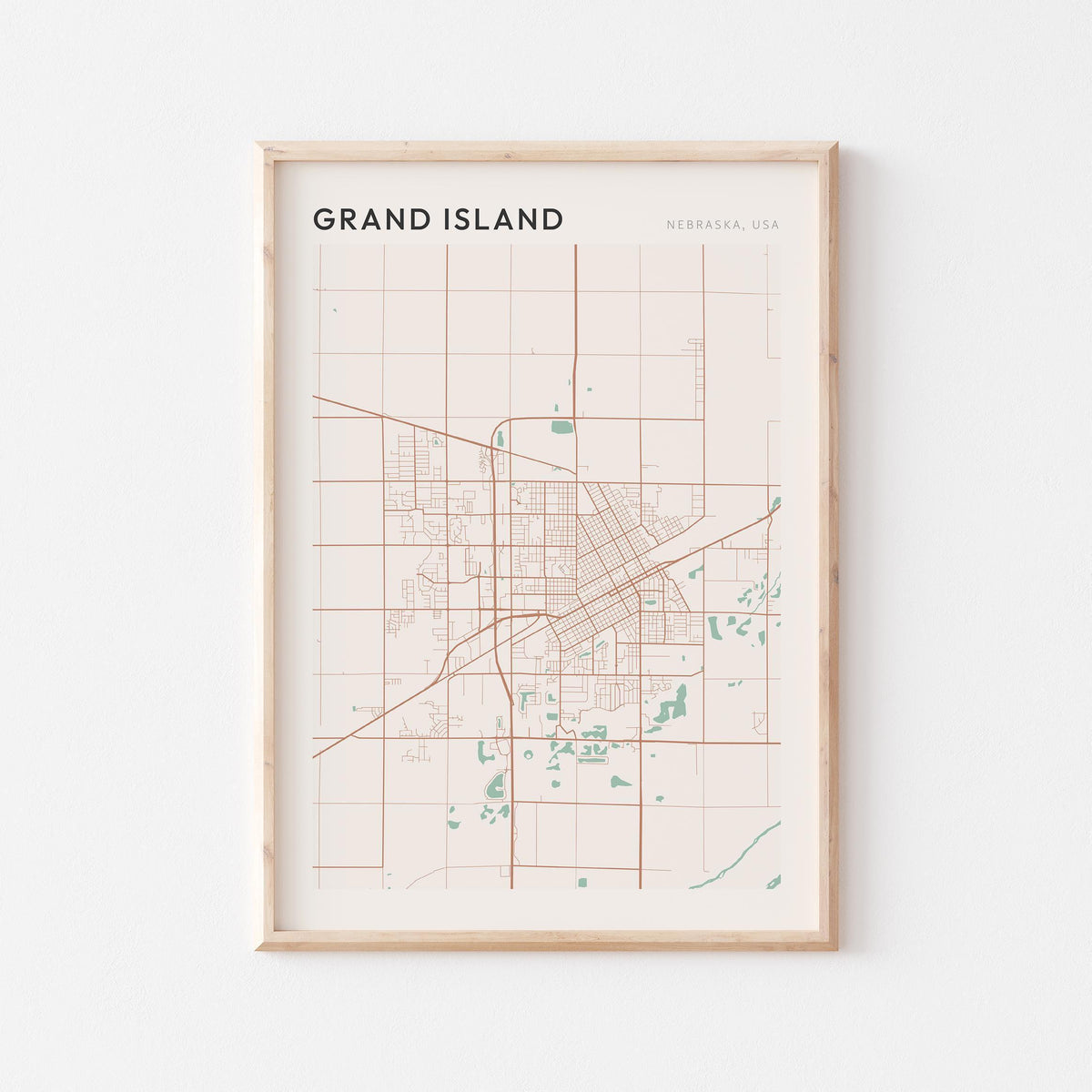 grand island, nebraska map poster - image 1