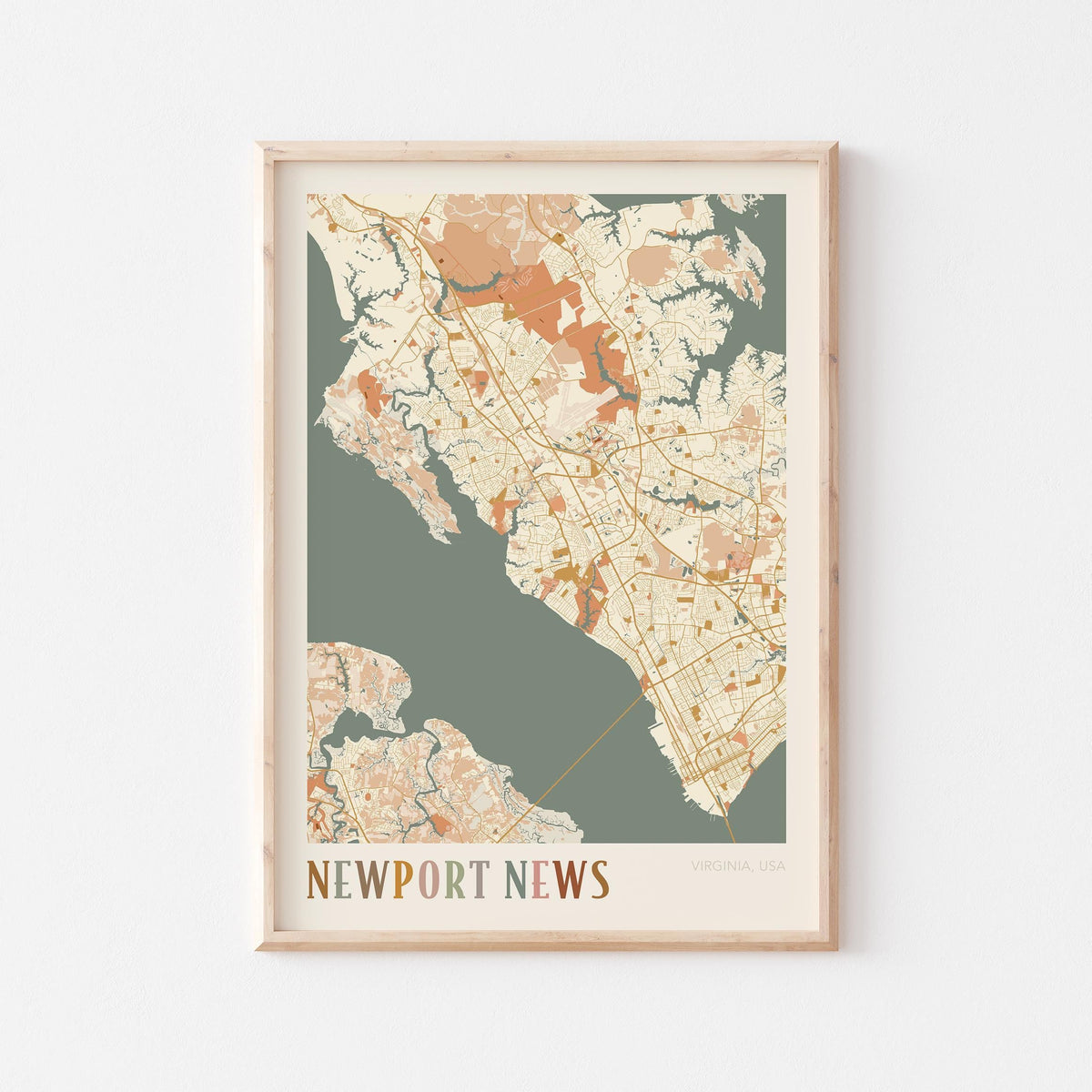 newport news, virginia map poster - image 1