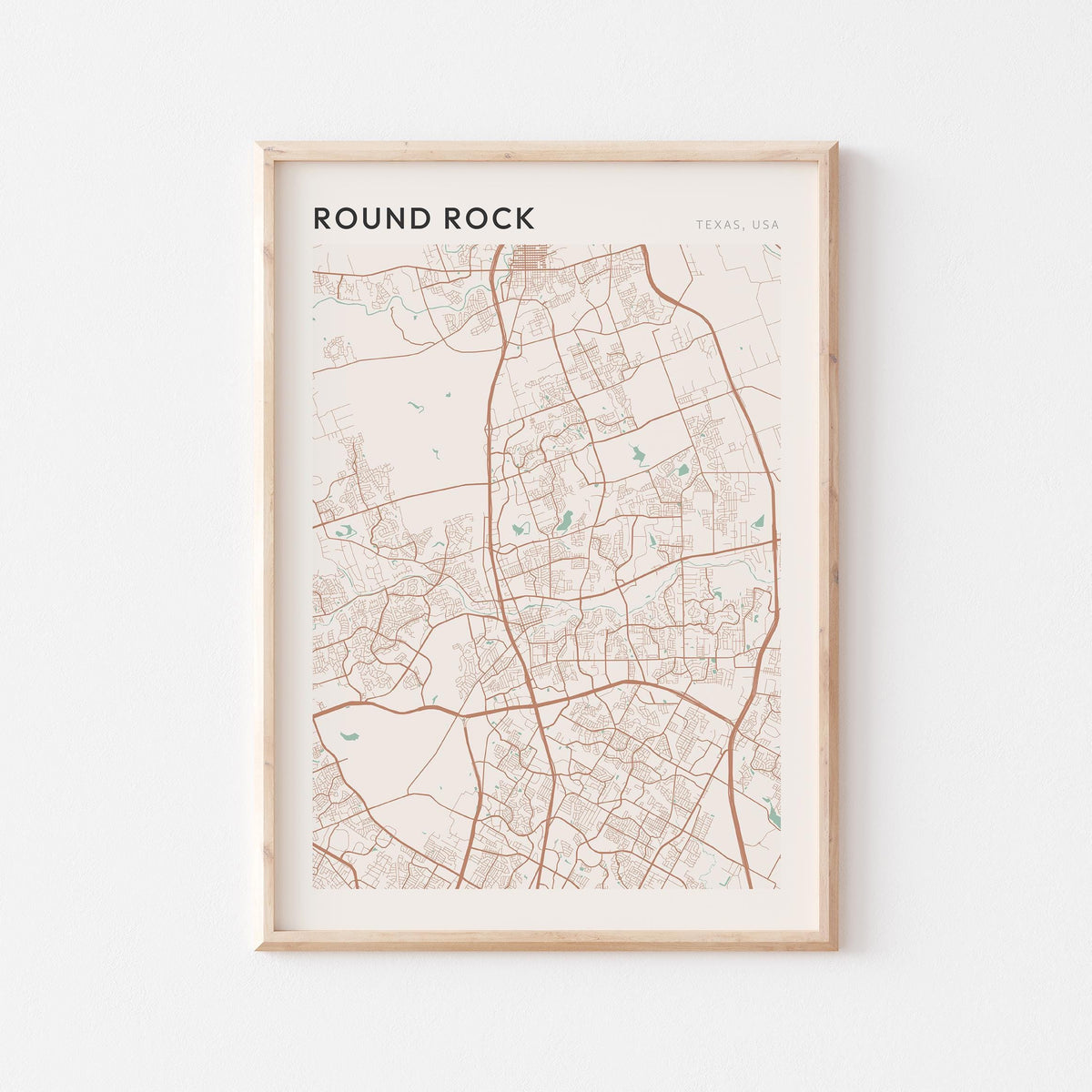 round rock, texas map poster - image 1