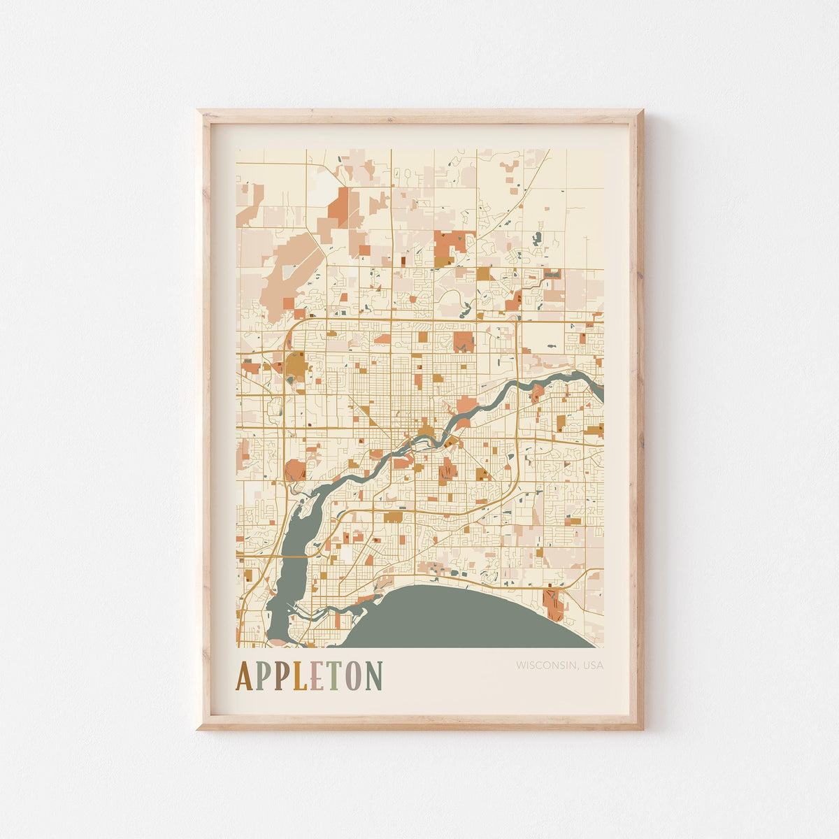 appleton, wisconsin map poster - image 1