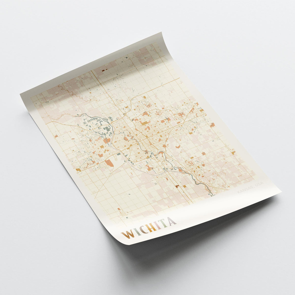 wichita, kansas map poster - image 4