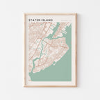 staten island, new york map poster - image 1