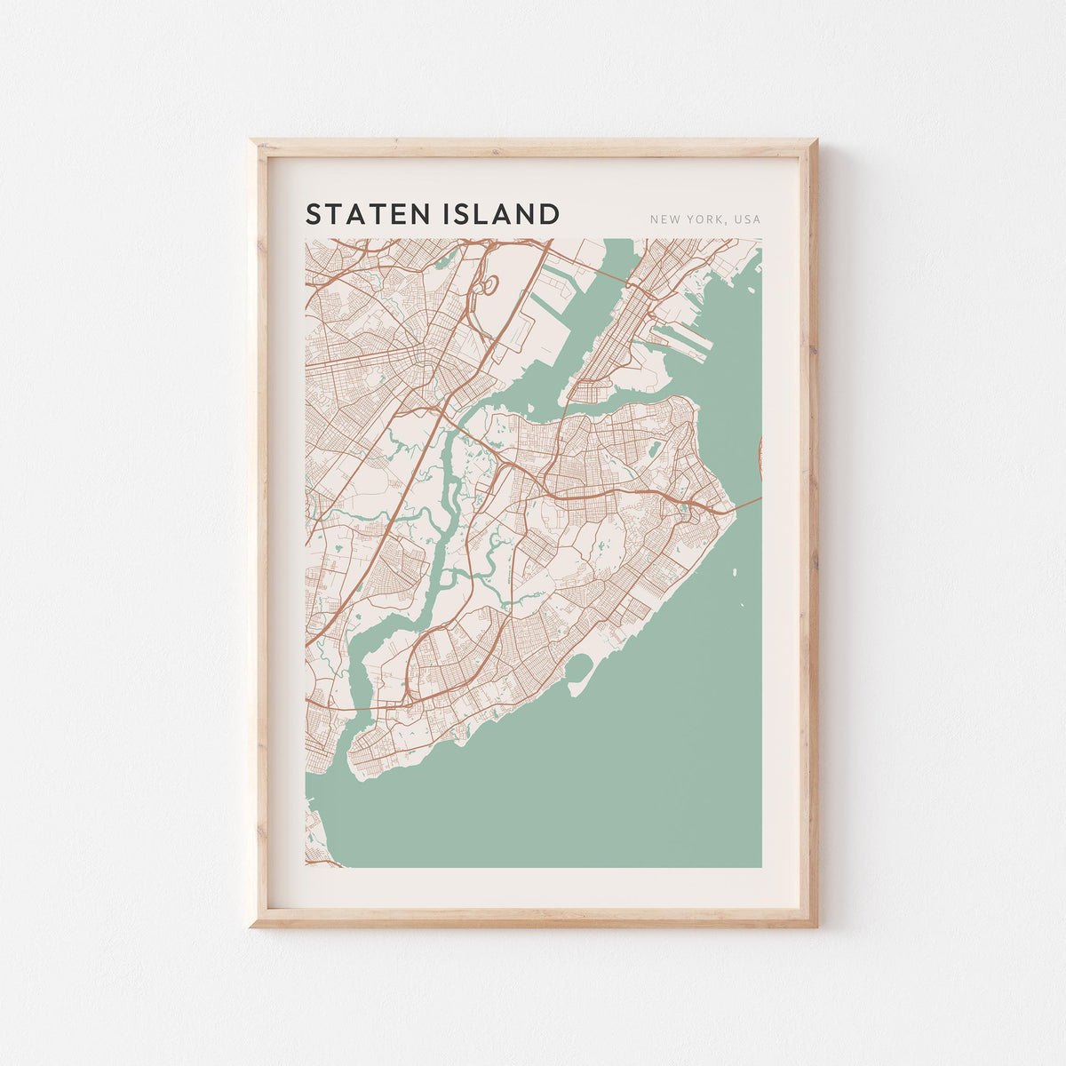 staten island, new york map poster - image 1