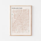 overland park, kansas map poster - image 1