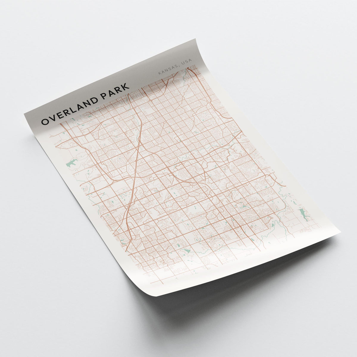 overland park, kansas map poster - image 4