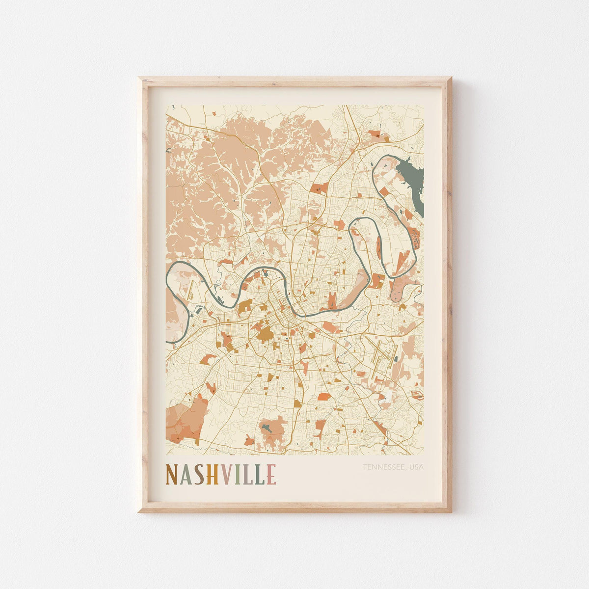 nashville, tennessee map poster - image 1