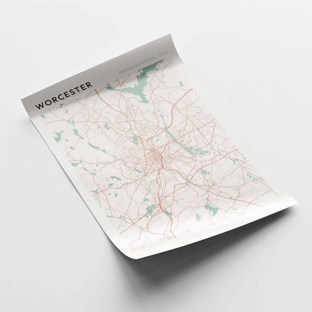 worcester, massachusetts map poster - image 4