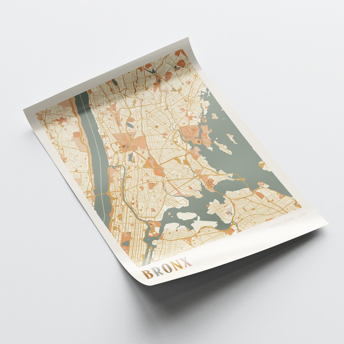 bronx, new york map poster - image 4