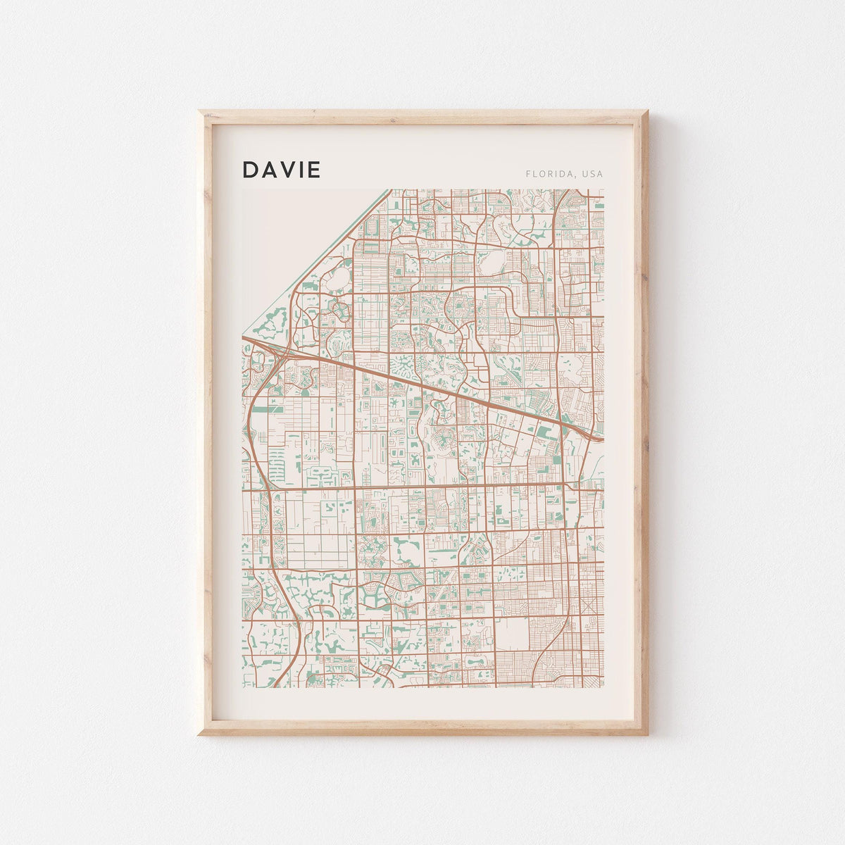 davie, florida map poster - image 1