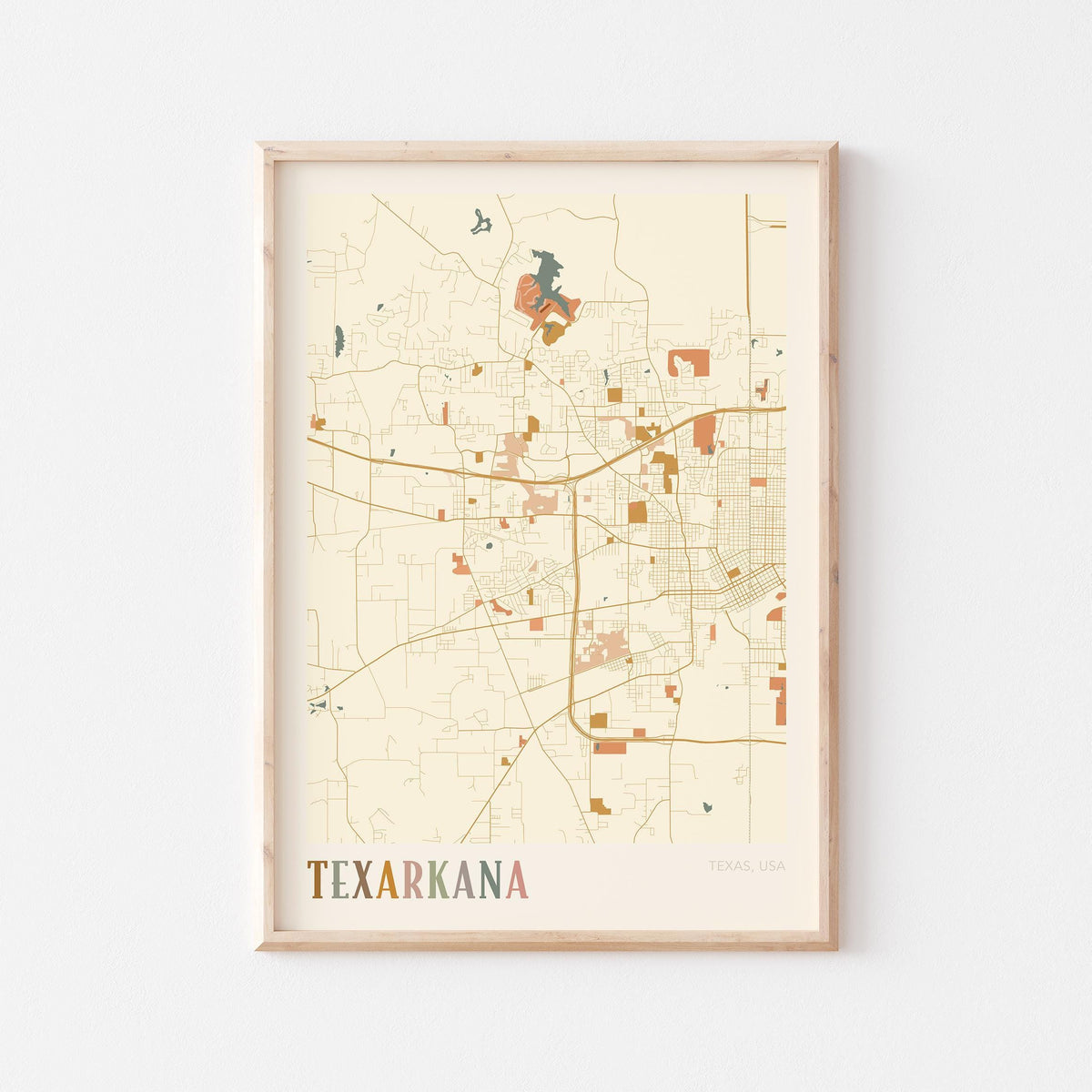 texarkana, texas map poster - image 1