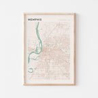 memphis, tennessee map poster - image 1