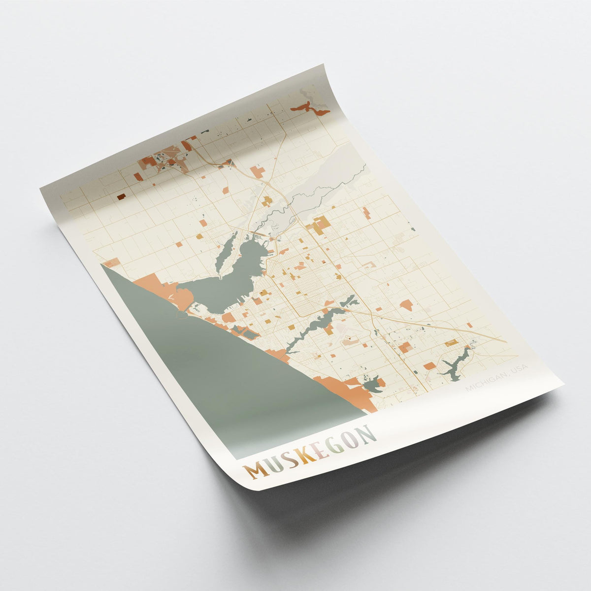 muskegon, michigan map poster - image 4