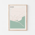homer, alaska map poster - image 1