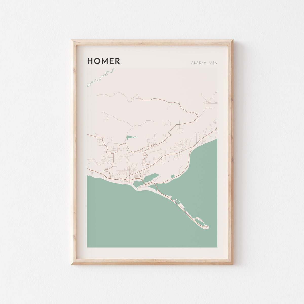 homer, alaska map poster - image 1