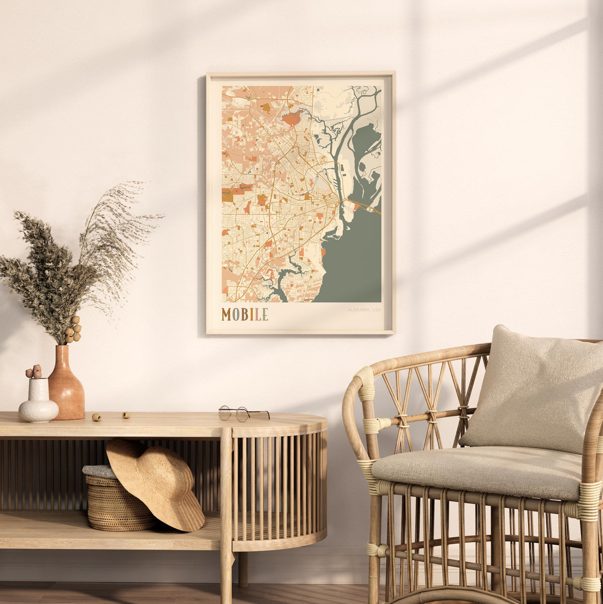 mobile, alabama map poster - image 3