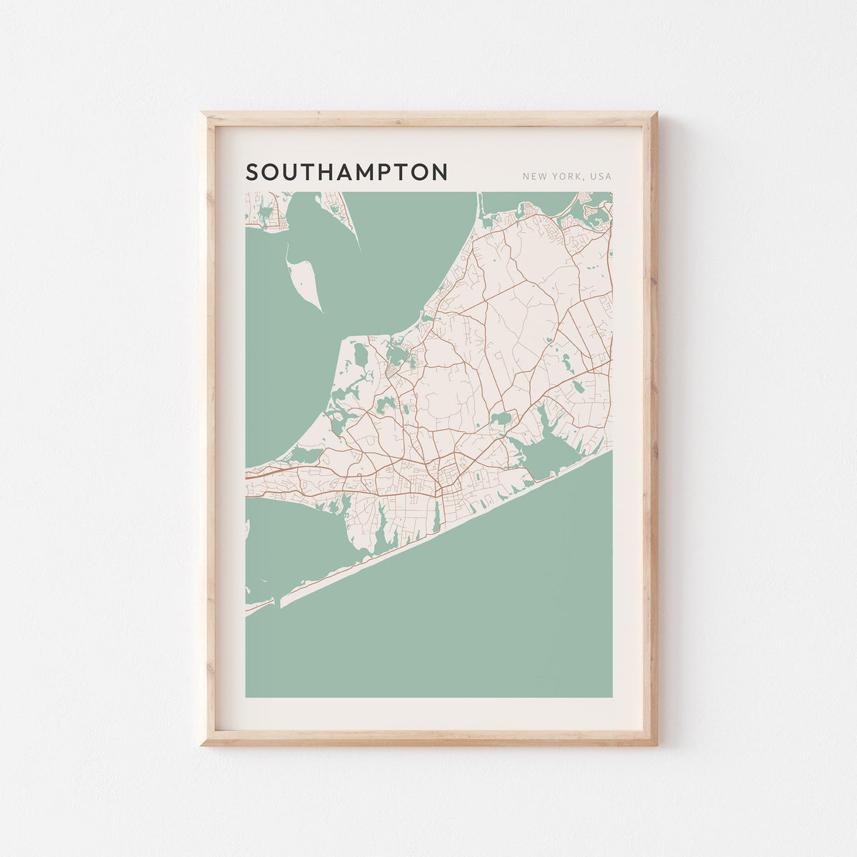 southampton, new york map poster - image 1