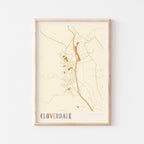 cloverdale, california map poster - image 1