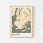 brooklyn, new york map poster - image 1
