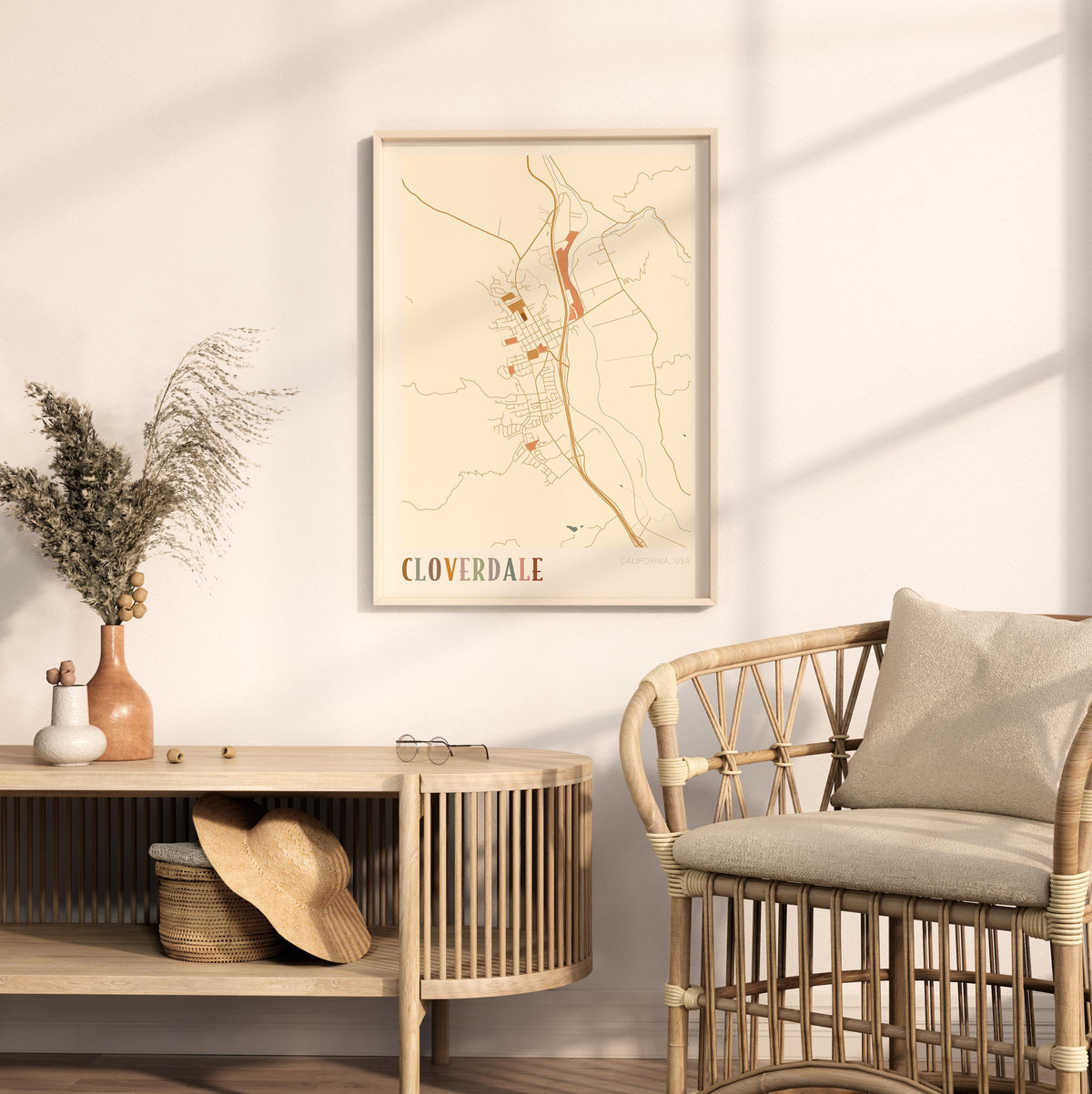 cloverdale, california map poster - image 3