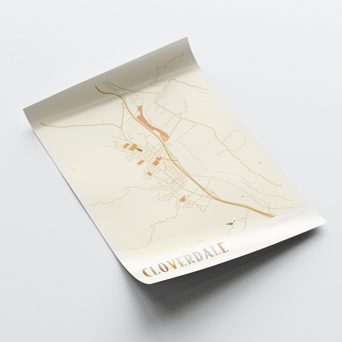 cloverdale, california map poster - image 4