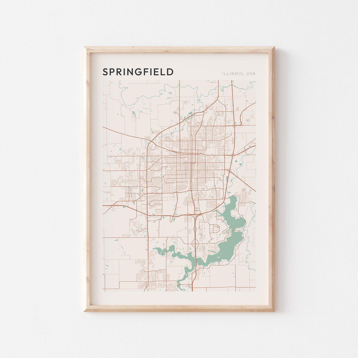 springfield, illinois map poster - image 1