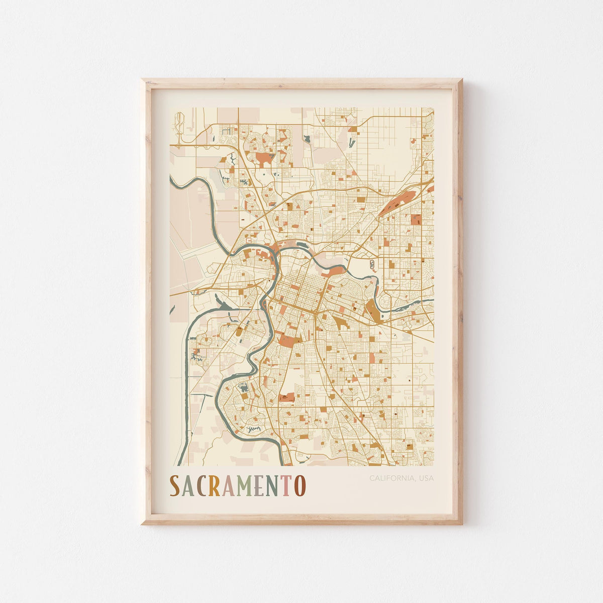 sacramento, california map poster - image 1