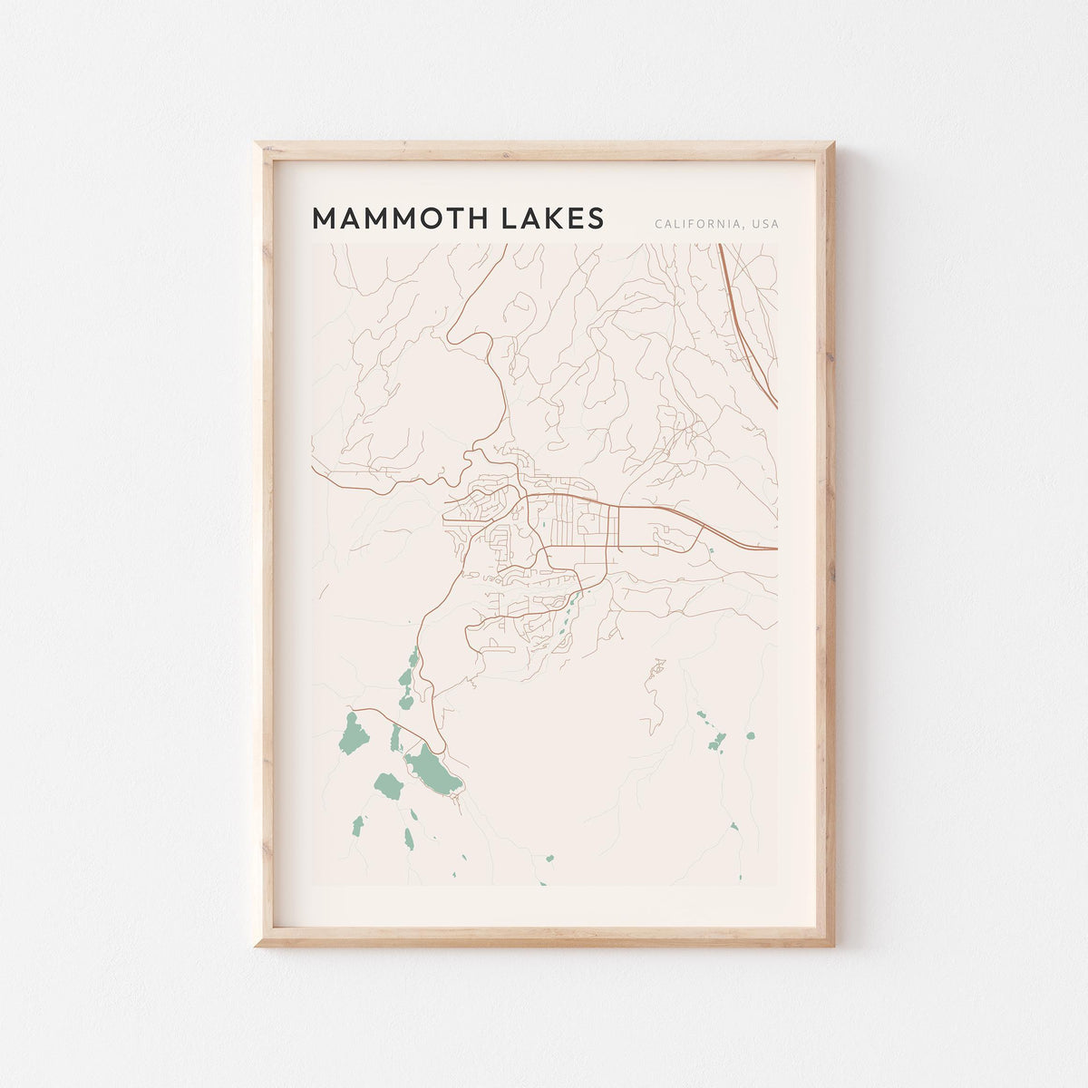 mammoth lakes, california map poster - image 1