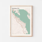 sausalito, california map poster - image 1