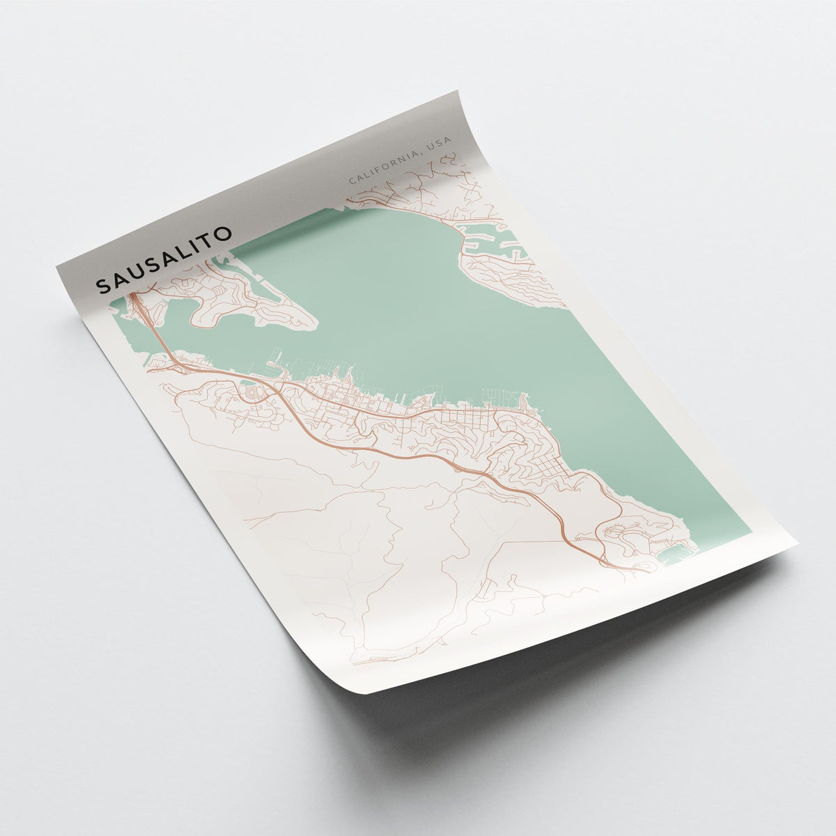 sausalito, california map poster - image 4
