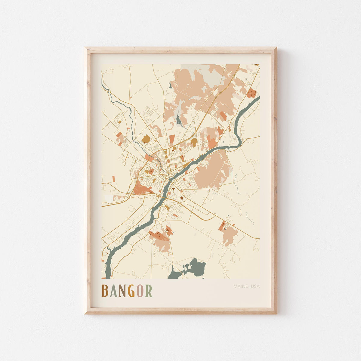 bangor, maine map poster - image 1