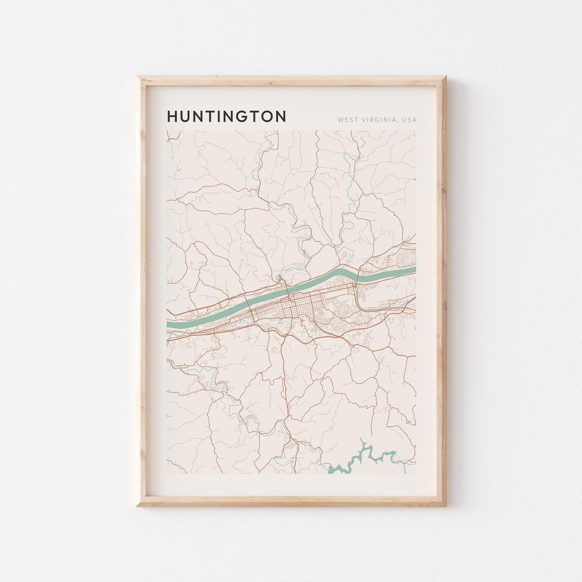 huntington, west virginia map poster - image 1