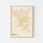 modesto, california map poster - image 1